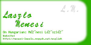 laszlo menesi business card